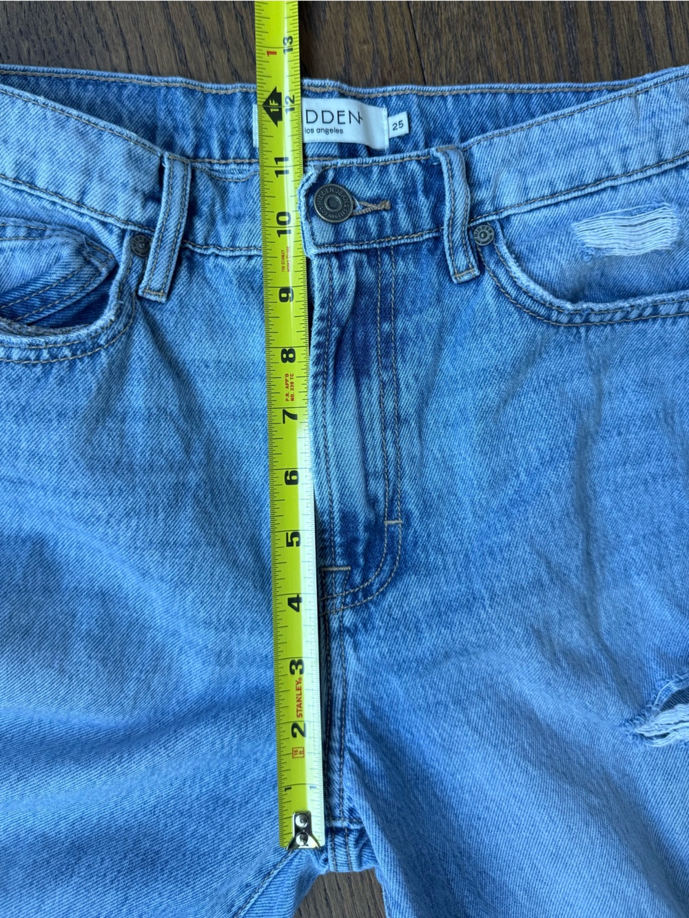 Hidden Light Blue Distressed High-Waist Wide-Leg Jeans 100% Cotton, Size 25 - Picture 7 of 9